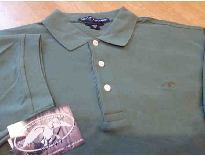 Duck Commander Logo Cotton Polo - Dark Green, Low Contrast Embroidered Logo