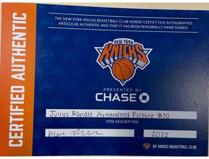 Autographed NY Knicks Forward Julius Randle Photo Card