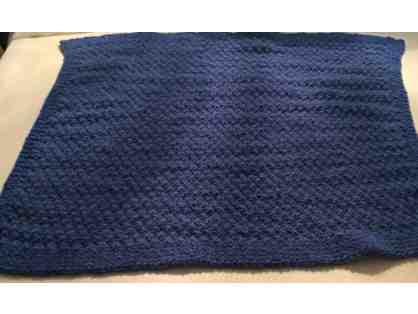 Hand Knit Navy baby blanket
