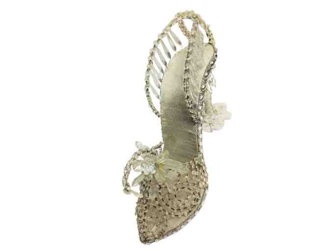 Chandelier Ruffle Heel Crystal Stiletto Sculpture by Robert Tabor