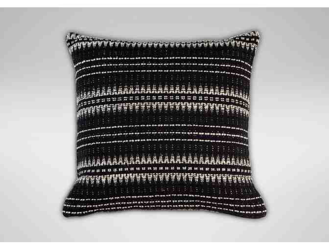 Ethan Allen - Black and Ivory Woven Silk Pillow