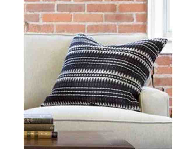 Ethan Allen - Black and Ivory Woven Silk Pillow