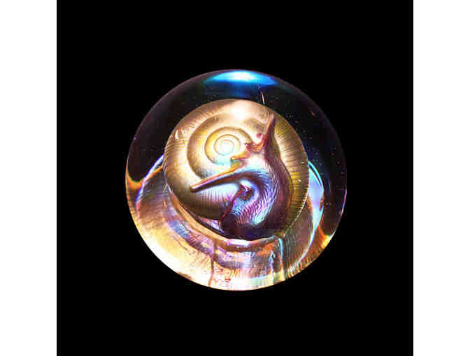 Robin Lehman Golden Snail Glass Art