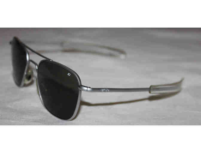 AO Eyewear Original Pilot Sunglasses 52mm Matte Chrome Frames/Gray Lenses