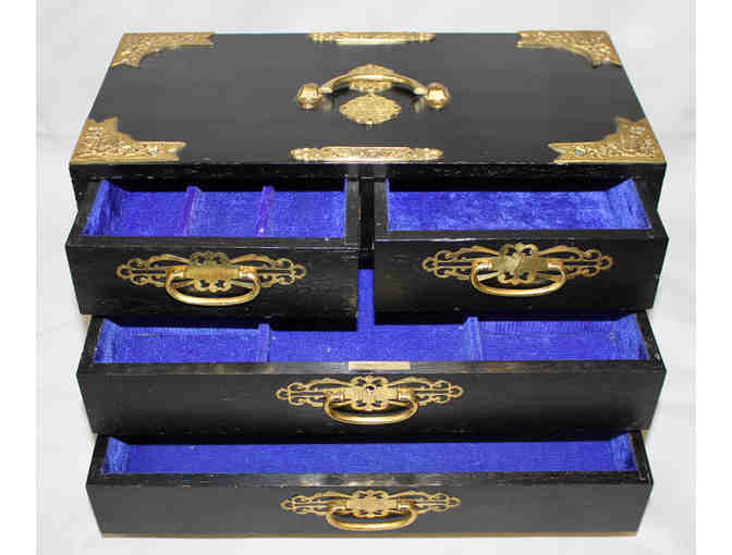 Large Wood Jewelry Box - Black