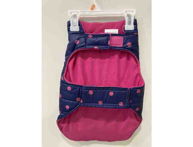 Blue and Pink Polka-dot Puffer Dog Coat - Large