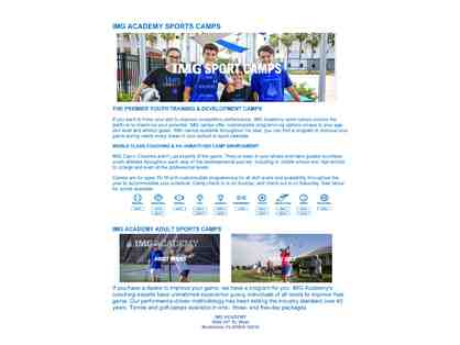 NCSA / IMG Academy Camp Certificate & Backpack