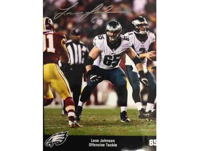 Signed 8x10 Photo of Phila. Eagles Offensive Tackle Lane Johnson