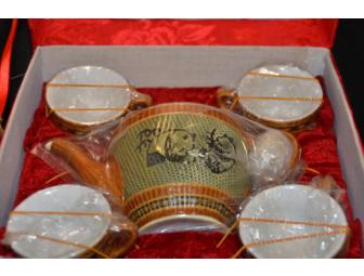 Beautiful Bamboo Tea Set and Cloisonne Chopsticks