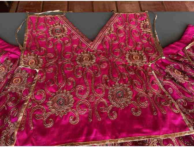 Beautiful Deep Pink Silk Beaded Skirt and Top Worn by the Divine Mother in Crestone Temple