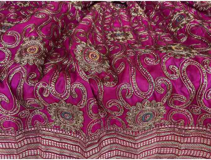 Beautiful Deep Pink Silk Beaded Skirt and Top Worn by the Divine Mother in Crestone Temple