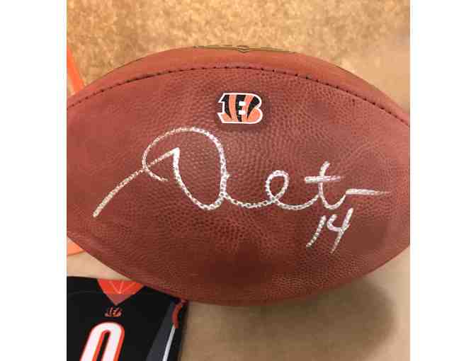 BENGALS FAN PACK - ANDY DALTON SIGNED FOOTBALL, FIFTH THIRD STADIUM BAG, MAGNET & KOOZIES