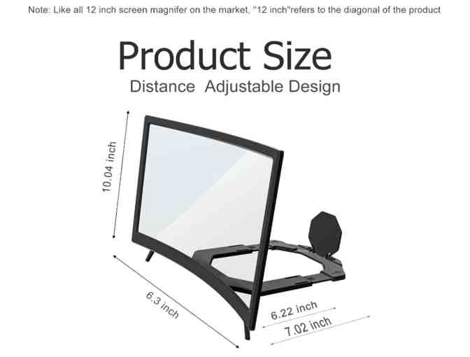 12' Curved Screen Magnifier for Cell Phone