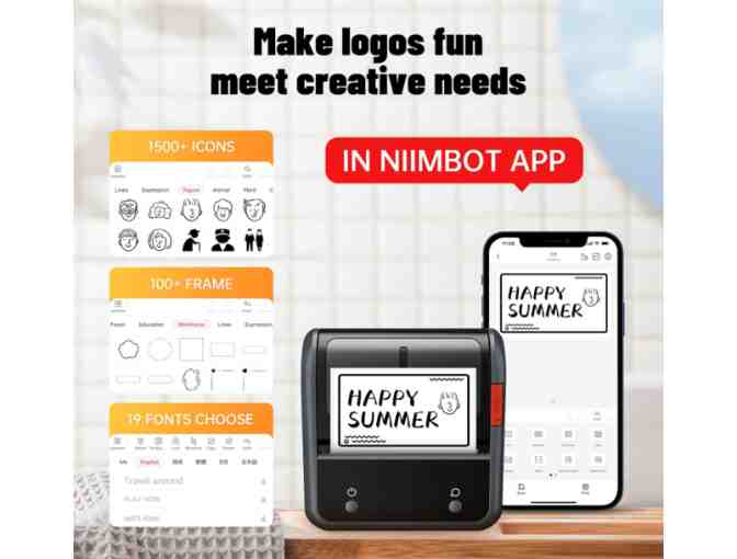 NIIMBOT B3S Thermal Label Maker with Case and Labels