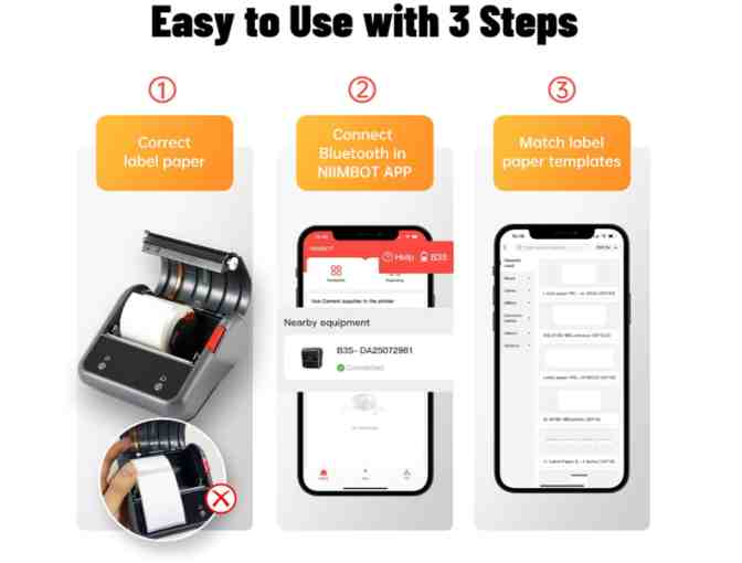 NIIMBOT B3S Thermal Label Maker with Case and Labels
