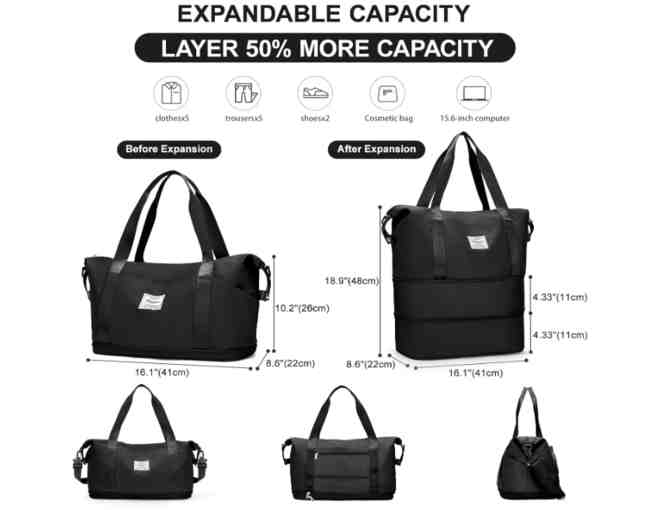 Expandable Travel Duffle - Black