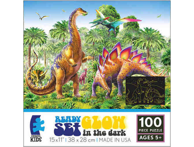 Dinosaur Puzzle and Stuffed Animal