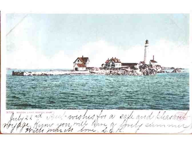 6 1910 Postcard Wharf Navy Yard Lighthouses Pier Boston, Massachusetts