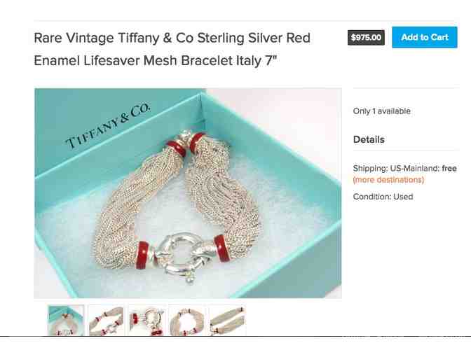 Rare Tiffany & Co sterling silver and enamel Bracelet