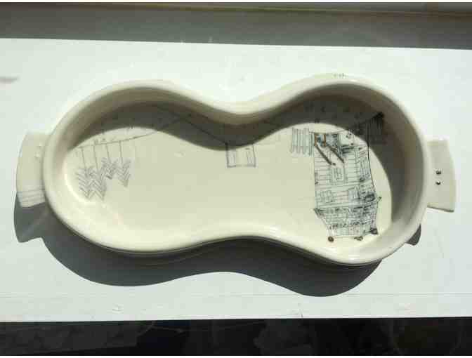 Ceramic Sugar, Creamer, Tray Set