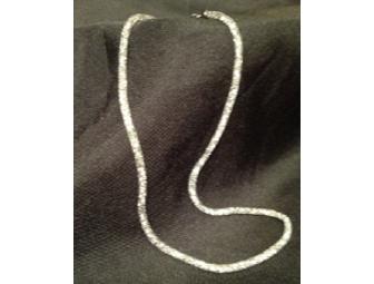 Italian Silk Mesh Necklace with Gorgeous Black Rhodium Finish