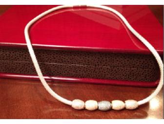 Stunning Silk Sterling Silver Necklace with Micropave Radiance of Hope Beads