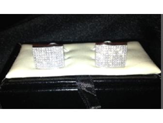 Men's Rectangle Pave Cuff links