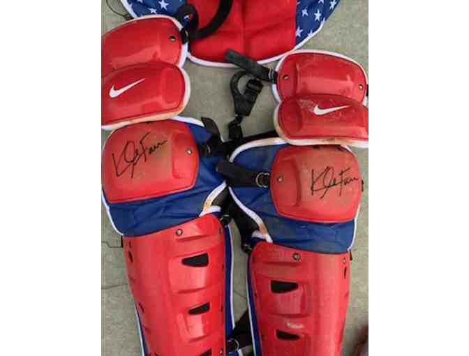 Kyle Farmer Signed Game-Used Fourth of July Catchers Gear