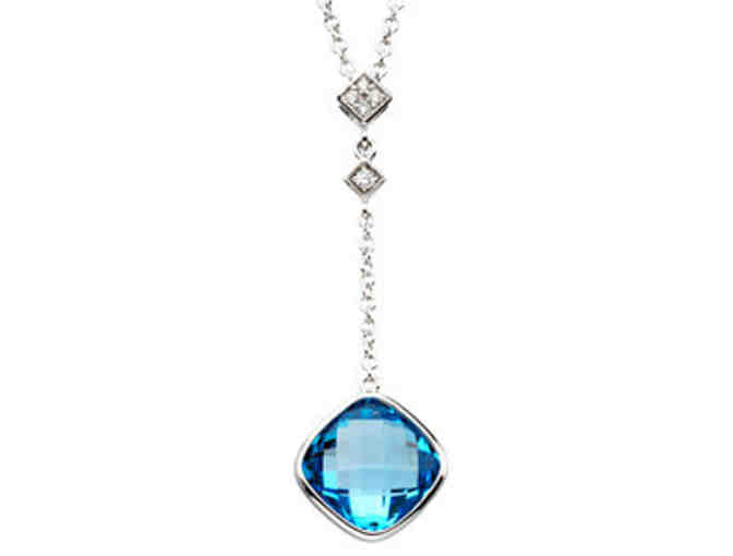 14k Diamond & Blue Topaz Necklace