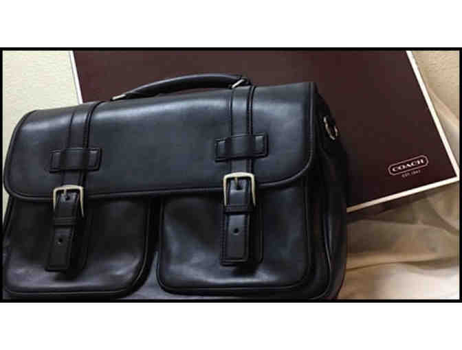 Black Coach Leather Briefcase