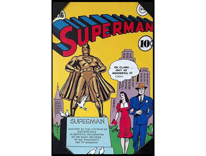 4 Superman Comic Book Cover Wooden Wall Plaques