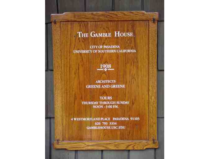 Gamble House Tour on Sunday April 6th - PARTY OF 9
