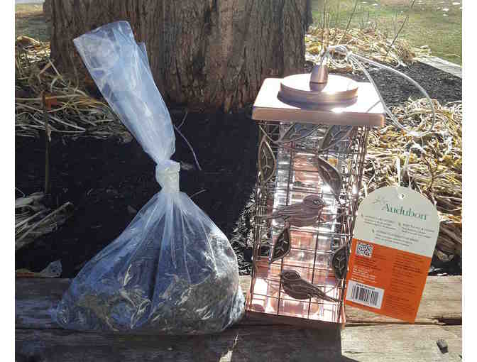Copper Bird Feeder and Seed