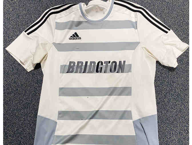 Bridgton #17 White & Gray Soccer Jersey