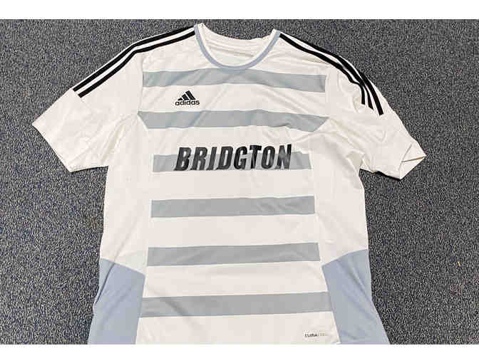Bridgton #19 White & Gray Soccer Jersey