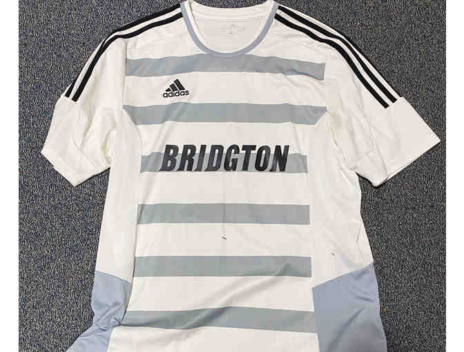 Bridgton #20 White & Gray Soccer Jersey