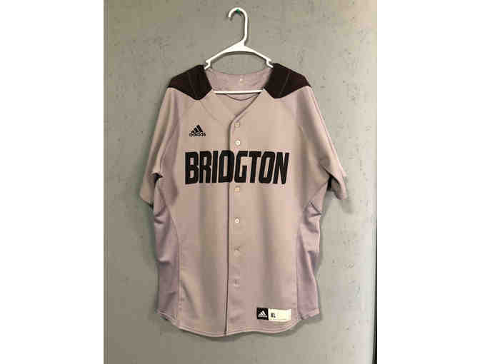 Z Game-Worn Bridgton Academy Baseball Jersey Adidas Grey #15