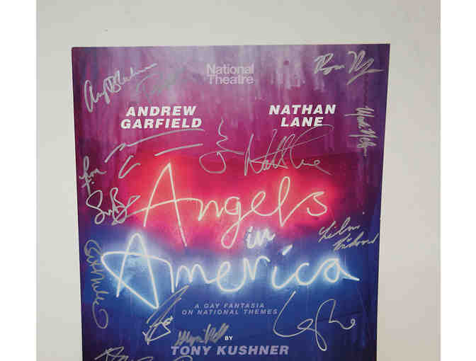 Andrew Garfield, Lee Pace, Nathan Lane & cast-signed Angels in America poster