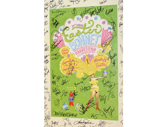 Josh Groban, Lea Michele, Stark Sands, Jessica Chastain & signed Easter Bonnet Competition poster