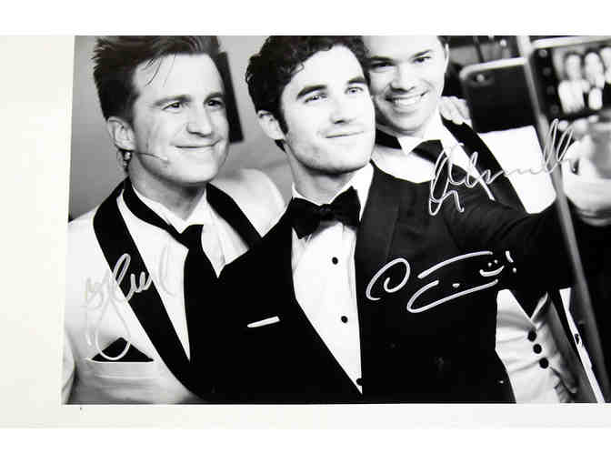 Gavin Creel, Andrew Rannells, Darren Criss signed Broadway Backwards backstage photo