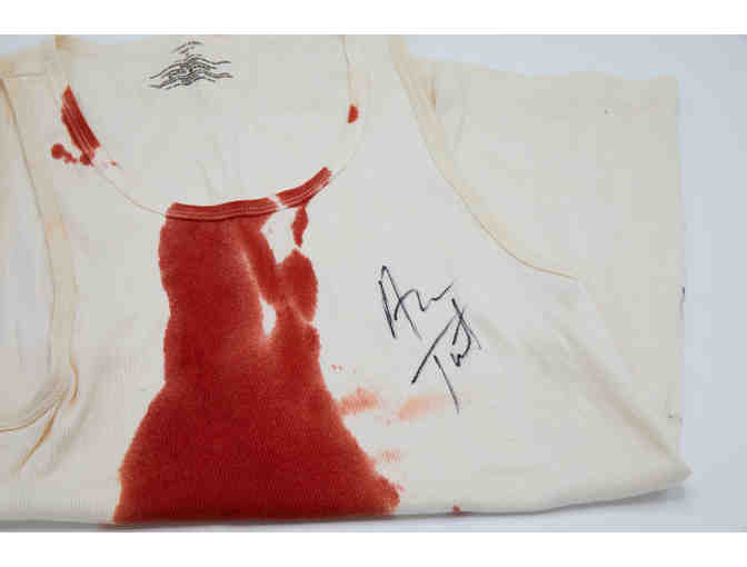 Aaron Tveit-Signed Bloody Shirt from Sweeney Todd