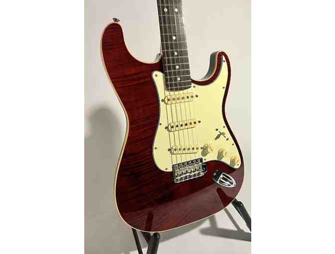 Fender Aerodyne Stratocaster Flame Maple Top Crimson Red Transparent