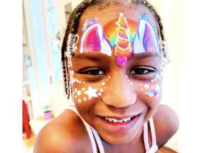 2 hours of face painting + glitter tattoos with Happy Faces Face Painting & Glitter Art