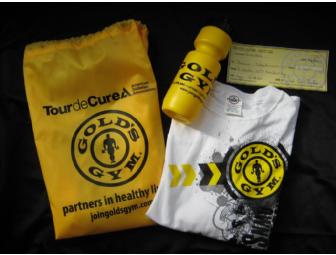 3 Month Gold's Gym VIP Membership & Logo T-shirt, Water Bottle & Bag