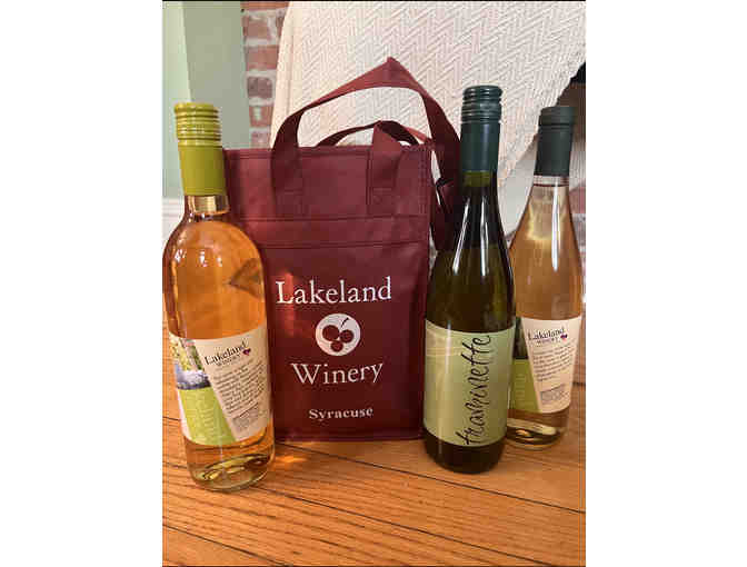 Three bottles of wine from Lakeland Winery, Syracuse NY