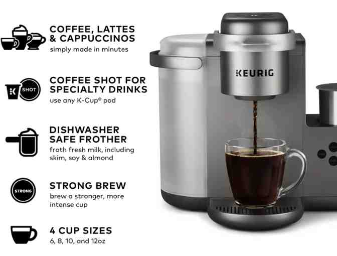 Keurig K-Cafe C Single Serve K-Cup Pod C Latte and Cappuccino Maker, 12 Cup, Nickel