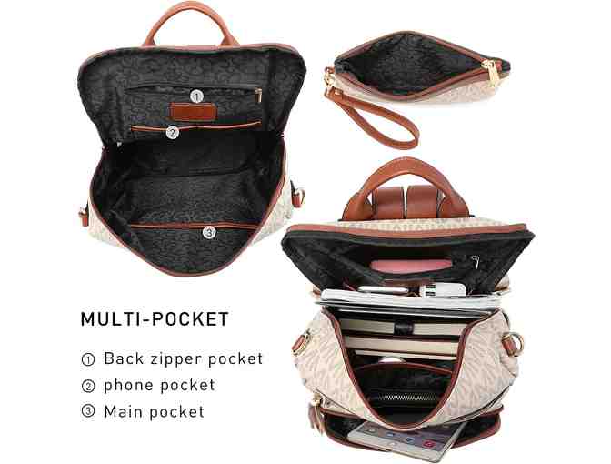 MKP Women's Fashion Backpack and Wristlet