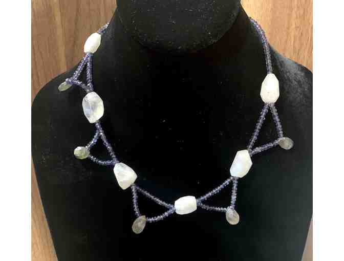 Delicate Bead Necklace With One of A Kind Stones and Sterling Silver Clasp
