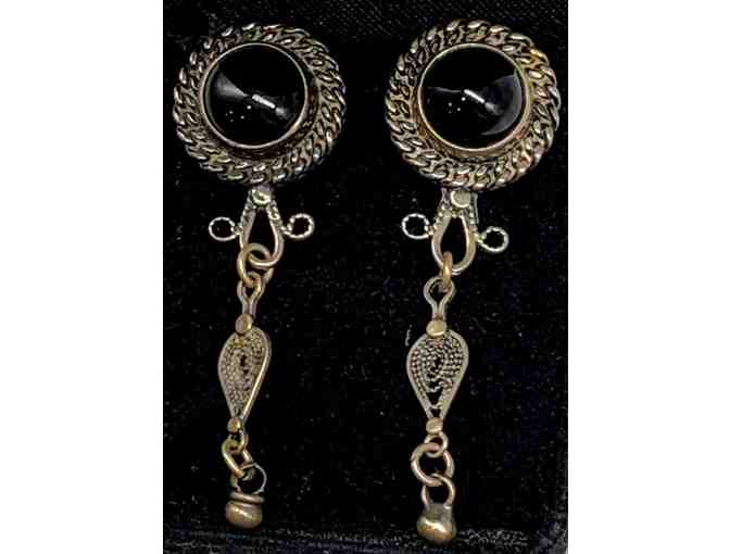 Sterling Silver and Black Onyx Earrings