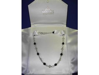 Slane Sterling Silver Signature Bee and Black Onyx Bead Necklace